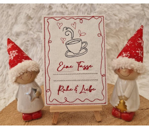 ADVENTSKALENDER 18. Dezember - Stickserie ITH Postkarte Teebeutel